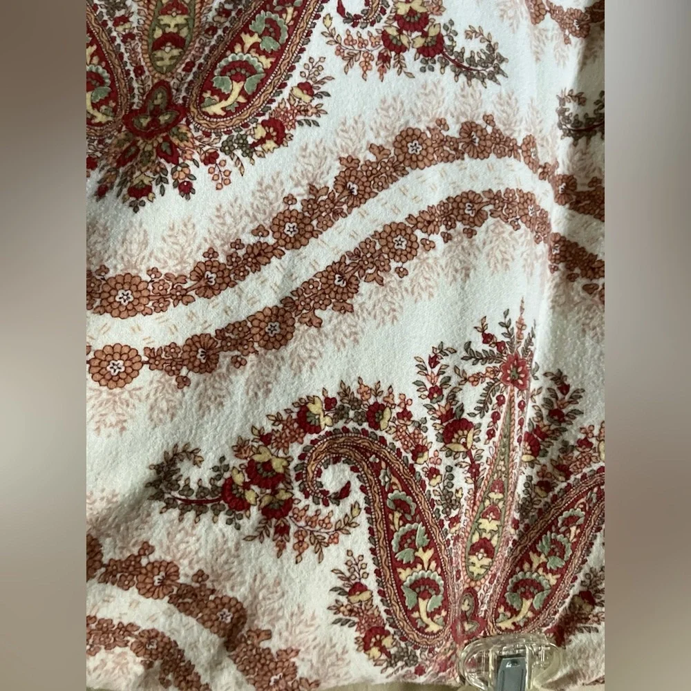 Charter Club Floral Cotton Flannel in Cream and Brown Duvet Cover